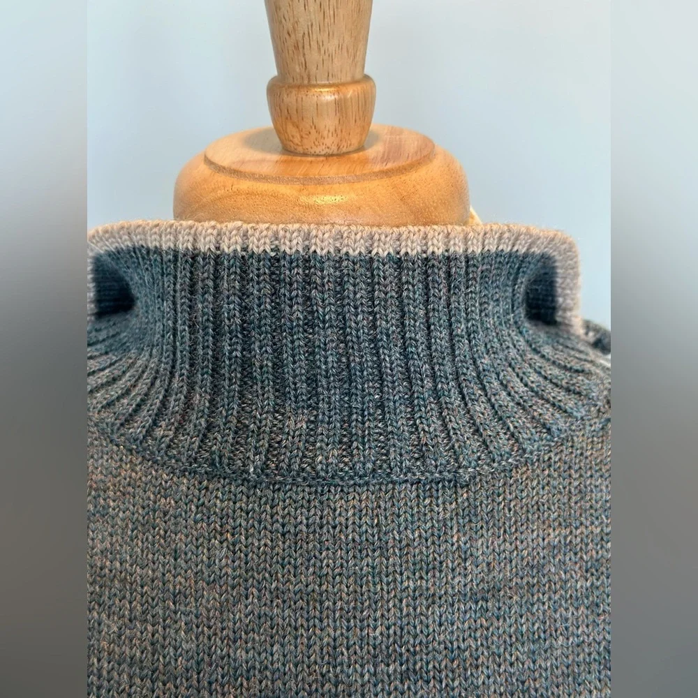 Woolovers 100% Pure British Wool 1/4 zip pullover long sleeve contrast sweater M
